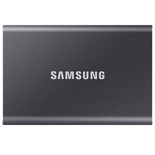 Внешний накопитель Samsung T7, SSD 2 ТБ, USB 3.2 Gen 2 Type-C, чтение 1050 МБ/с, запись 1000 МБ/с, серый