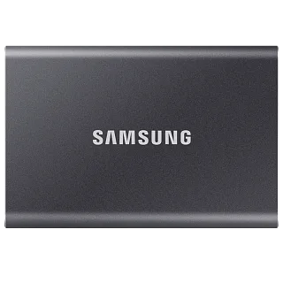 Внешний накопитель Samsung T7, SSD 2 ТБ, USB 3.2 Gen 2 Type-C, чтение 1050 МБ/с, запись 1000 МБ/с, серый