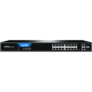 Коммутатор Netis ST220GPR-2G2S управляемый, 16 портов PoE 1 Гбит/с, 2 SFP, 225 Вт
