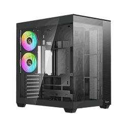 Корпус ПК Ocypus Delta C74 BK ARGB, Midi‑Tower, 2×120 мм ARGB, 2×USB‑A 3.0 + 1×USB‑C 3.1, ATX/mATX/mITX, чёрный