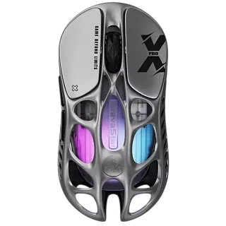 Мышь Gravastar Mercury X Pro GRY, USB-C, Bluetooth, радиоканал, 32000 dpi, серый, подсветка