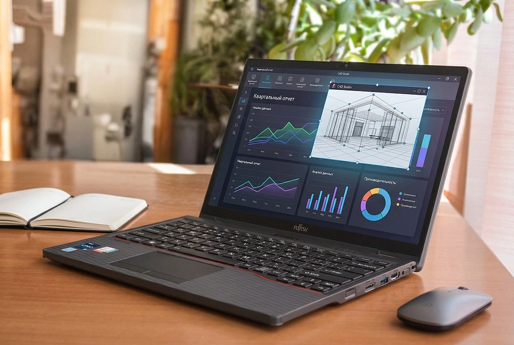 Ноутбук-трансформер Fujitsu LIFEBOOK U5313X U5313X52BRU4TB BLACK 360°, Intel Core i5-1335U, 16GB LPDDR5-4800MHz, SSD 4TB, Intel Iris Xe Graphics, 13,3" WUXGA Touch, WINDOWS 11 PRO, КЛАВИАТУРА RU/US, сделано в Японии, гарантия 1 год, фото 22