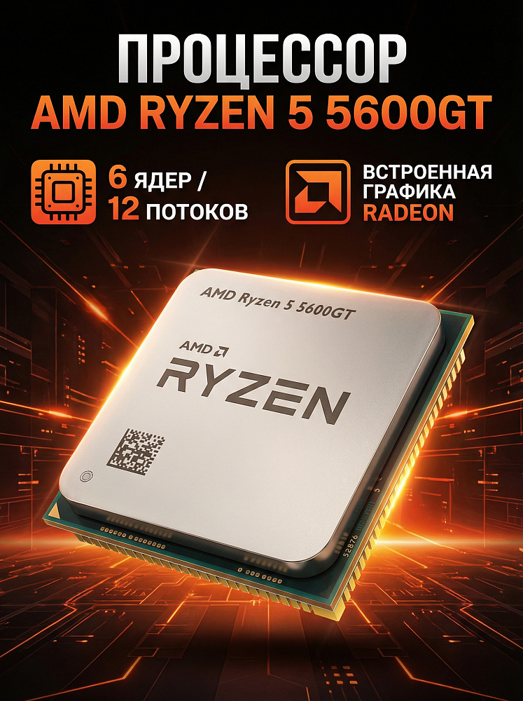 Процессор AMD Ryzen 5 5600GT, AM4, 6C/12T, Radeon Graphics, OEM