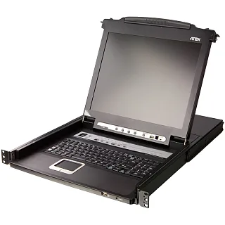 KVM-переключатель ATEN CL5708iMR с ЖК-экраном 17″, 8 портов PS/2 и USB, доступ по IP