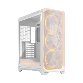 Корпус ПК без блока Case Fractal Design Meshify 3 Ambience Pro RGB TG Light Tint, Full-Tower, 3x140mm ARGB, 2xUSB-A 3.2 + 1xUSB 3.2 Type-C, E-ATX, ATX, mATX, mITX, White