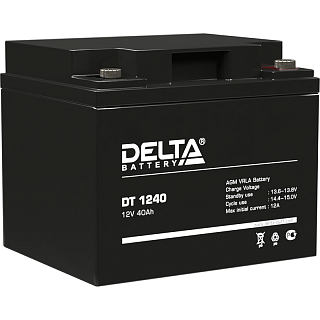 Батарея для ИБП Delta DT 1240, 12 В, 40 А·ч, клеммы T6 (под болт М6), срок службы 5 лет
