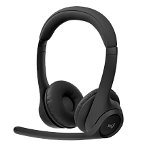 Гарнитура Logitech Zone 300, Bluetooth 5.3, накладные, чёрный, микрофон поворотный, для офиса