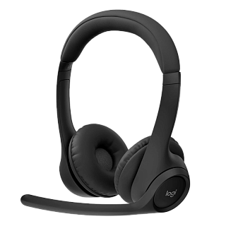 Гарнитура Logitech Zone 300, Bluetooth 5.3, накладные, чёрный, микрофон поворотный, для офиса